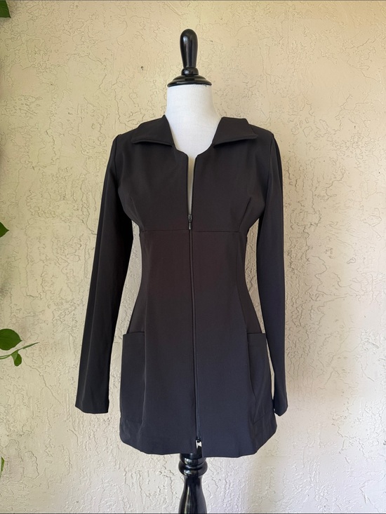 Nulle Part Ailleurs Jackets & Blazers - Black Zip-Front Long Sleeve Jacket